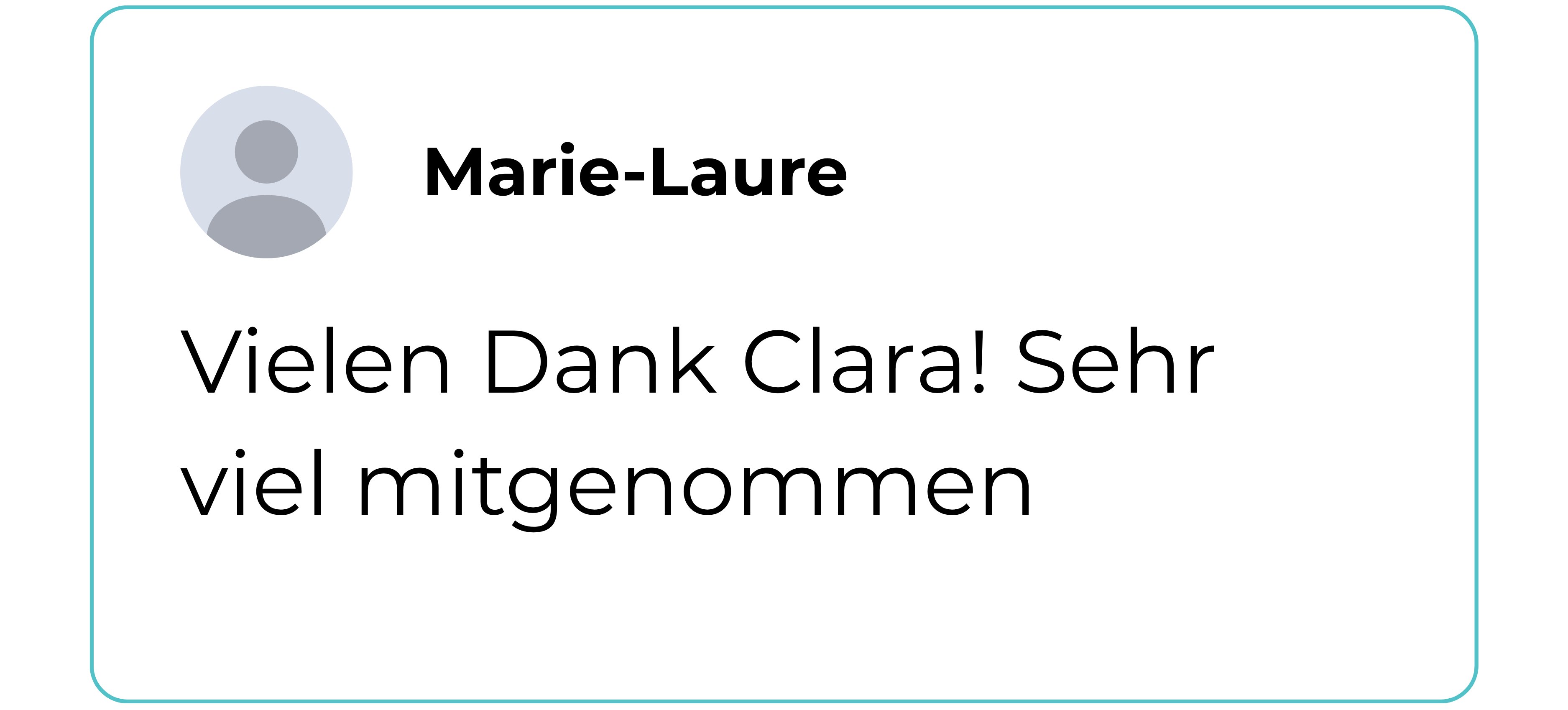 Teilnehmerinnen-Feedback zur Masterclass. Marie-Laure: Vielen Dank Clara! Sehr viel mitgenommen